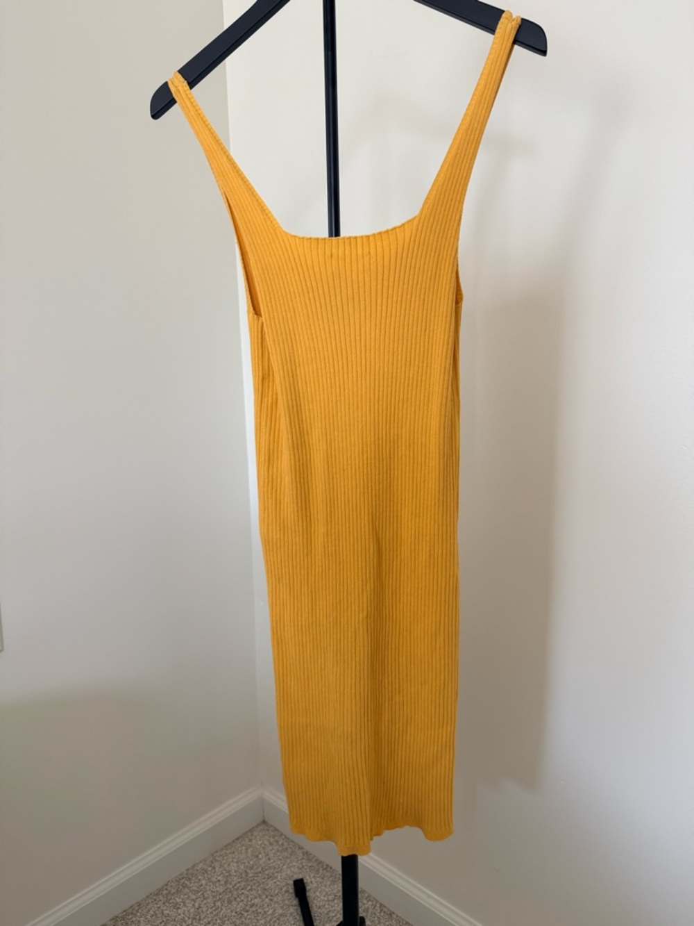 REVOLVE Ribbed Button-Front Mini Dress in Mustard - Picture 3 of 3